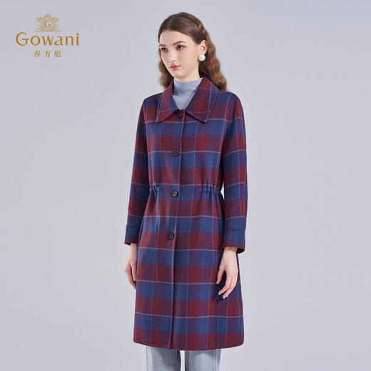 乔万尼新品绵羊毛大衣格纹设计重磅面料EI4A532 商品图1