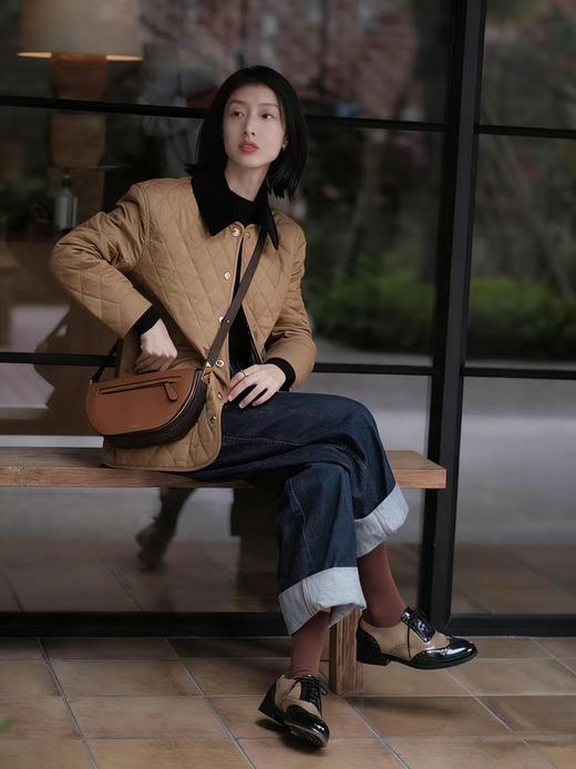 代工厂B家风格菱形夹羊毛工装外套 商品图12