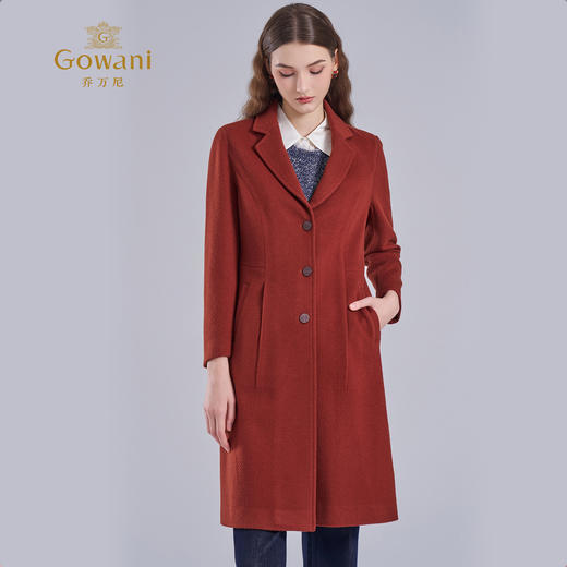【羊绒】乔万尼新款羊毛羊绒大衣高级感保暖长外套EI4A551 商品图1