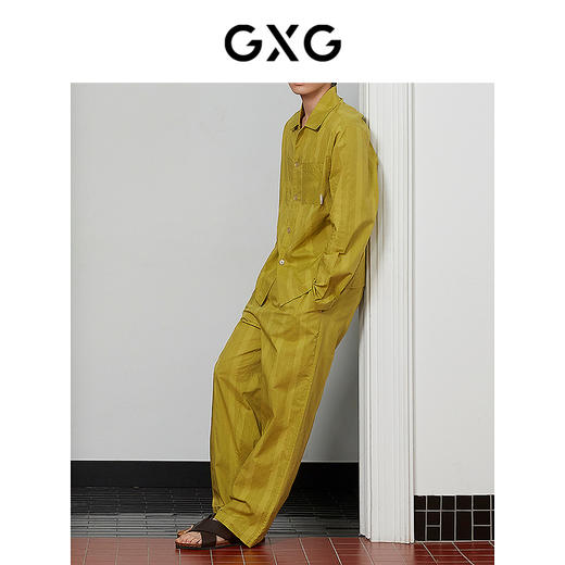 GXG男士家居服 条纹衬衫式可外穿家居服睡衣单上衣 25年春新品 商品图3