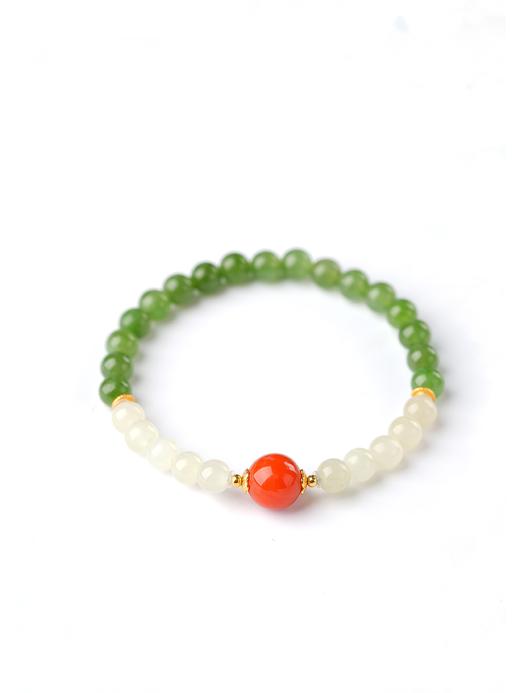 升正缘|和田碧玉满红系列（清水双玉款） 商品图5