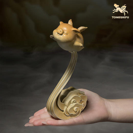 铜师傅《飞翔小猪》客厅桌面铜猪摆件 家居装饰工艺品 乔迁礼物 商品图4