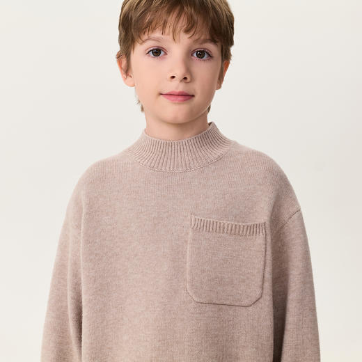 马克珍妮男童立体口袋绵羊毛针织衫2025年冬装新款551890 商品图3