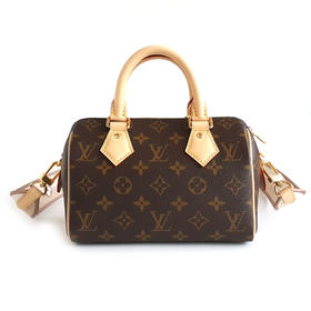 【99新】LV路易威登M46222 Speedy系列 芯片款老花奶茶色肩带20手提单肩包女士251025NJT16