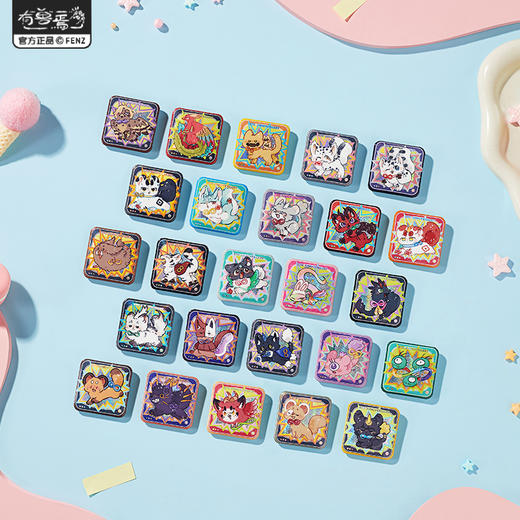 《非人哉官方店》有兽焉八宝糖马口铁徽章盲盒整盒幻彩白葱吧唧胸针 商品图2
