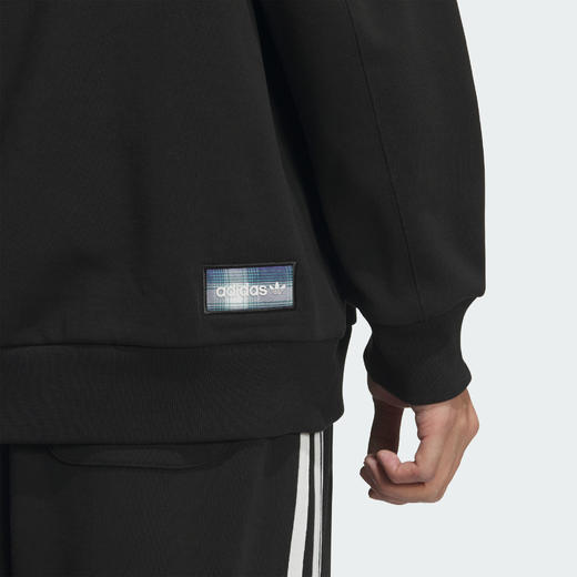 Adidas阿迪达斯SWEAT CREW 男子毛圈布格纹印花运动宽松卫衣套头衫KC0116 商品图5