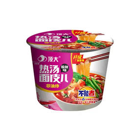 顶大 酸辣味热汤面皮儿 123g/盒