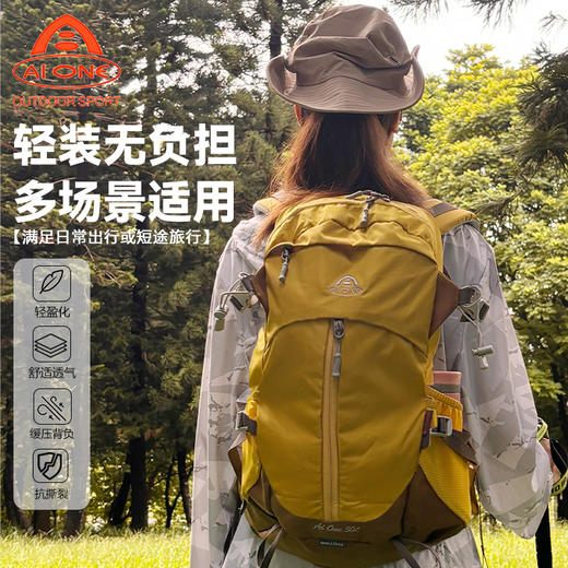 艾王登山包户外轻量化徒步双肩包22升防水耐磨背包便捷出行旅游包 商品图4