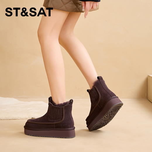 星期六厚绒防寒保暖耐穿雪地靴SSC4118Y37 商品图4
