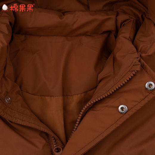 棉果果冬季新品男童涤丝纺羽绒保暖加厚棕色长款羽绒服M402102925618 商品图4