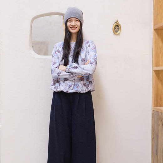 绽放741朵/纯棉毛圈布印花圆领正常肩长袖双层卫衣2025冬新款上衣 商品图2