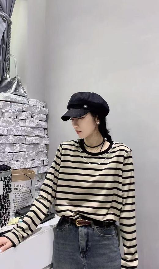 12.12错过没有！清货不退退货勿拍！！1805花苞短款长袖内里网纱不扎T恤-喜出 商品图0