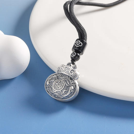 【宏艺珠宝】鲤衔福云坠·足银挂坠 商品图0