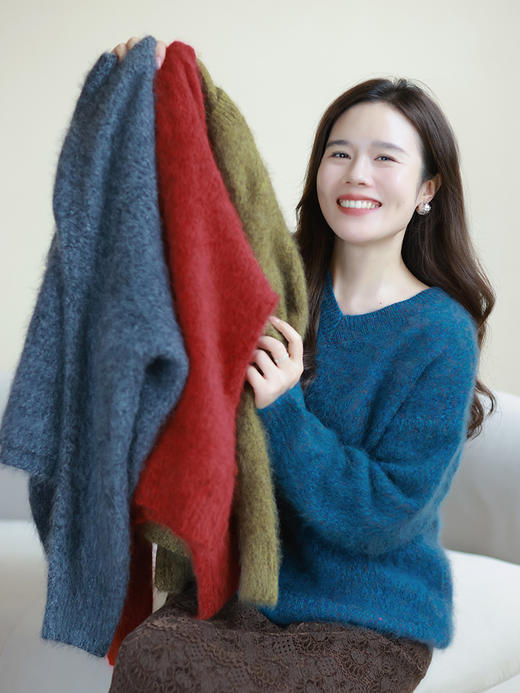一姐私服 冬日氛围感神器 重磅花纱 双面拉绒羊绒羊毛衫 商品图1