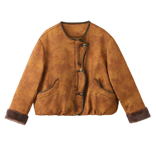 新中式国风提花羽绒服，优雅复古气质白鸭绒短款外套HR-GJC5513 商品图4