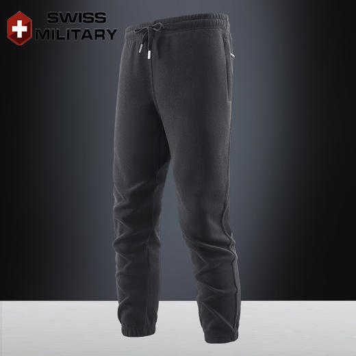 瑞士军工SWISS MILITARY2025秋冬新款经典时尚德绒休闲卫裤男抽绳运动裤子 2525 商品图3