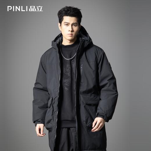 PINLI品立2025冬季新款工装大口袋长款棉衣男士宽松连帽棉服外套GD253105168 商品图3