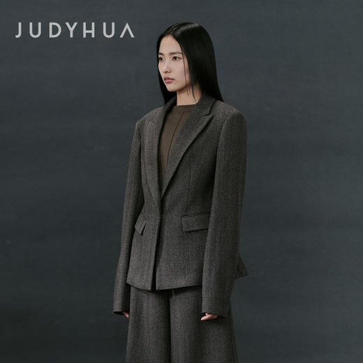 JUDYHUA 凝望系列格纹收腰西装外套 商品图1