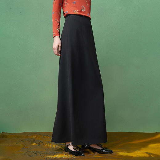 【林栖设计小店】（现货）黑色半身裙修身气质2025秋冬新款直筒裙女1961012 商品图0