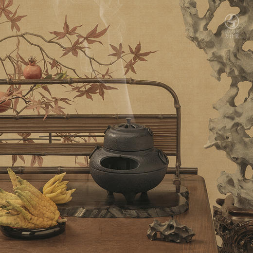 万仟堂雅士茶釜·烧水炉熟铁多功能香薰炉 商品图2