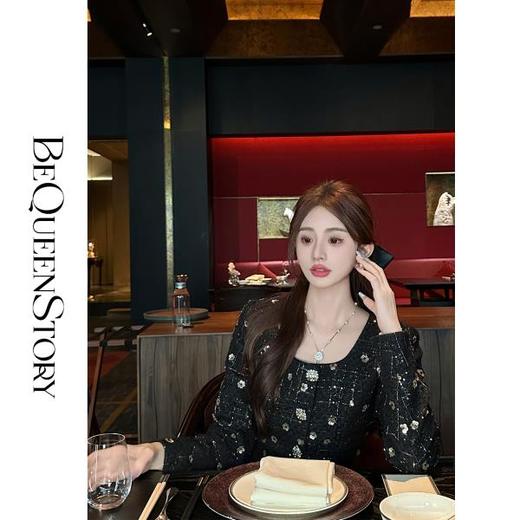 【孤品样衣，不退不换】【克拉女王】高定法式含羊毛气质外套&吊带裙套装 商品图4