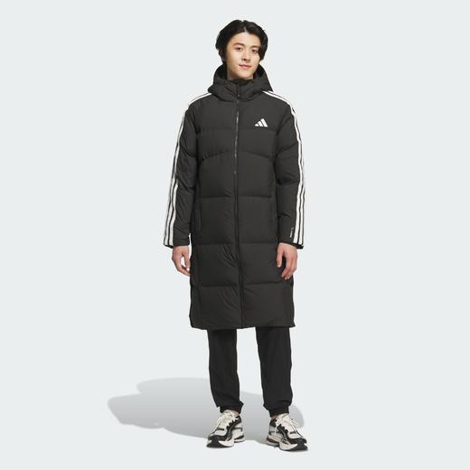 Adidas阿迪达斯LONG DOWN JACKET 男子三条纹羽绒服 拒水防风保暖长款连帽600蓬鸭绒KC2498 商品图4