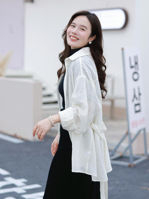 一姐私服 一衣穿四季 独特肌理澳洲羊毛衬衫 商品图3