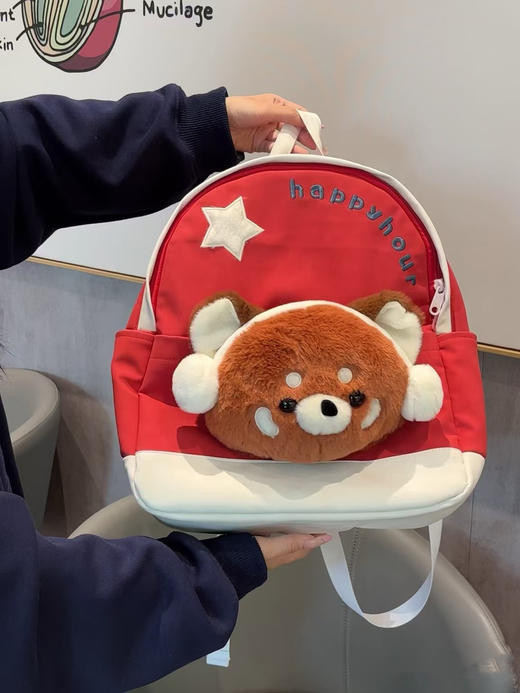 【YW】无忧购卡通动物小熊猫大容量双肩包轻便舒适学院风书包（截单后3-5天发货） 商品图5