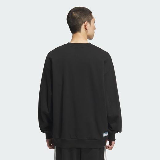 Adidas阿迪达斯SWEAT CREW 男子毛圈布格纹印花运动宽松卫衣套头衫KC0116 商品图1