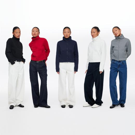 oneup立领抓绒短款拉链卫衣 商品图4