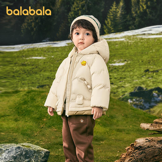 【商场同款】巴拉巴拉童装男童羽绒服假两件外套恐龙2025新款冬装 商品图0