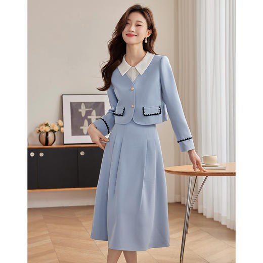 【专属特价】熙世界高腰显瘦A字百褶半身裙女款气质通勤半身裙 商品图3