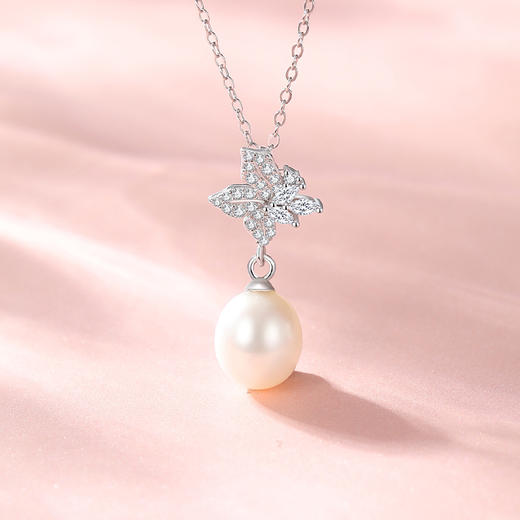 Winy s925银星络珍珠语项链配证书送女朋友/老婆/闺蜜生日节日礼物 商品图0