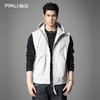 PINLI品立2025秋季新款男士宽松连帽背心休闲梭织马甲外套上衣潮GD253107151 商品缩略图2