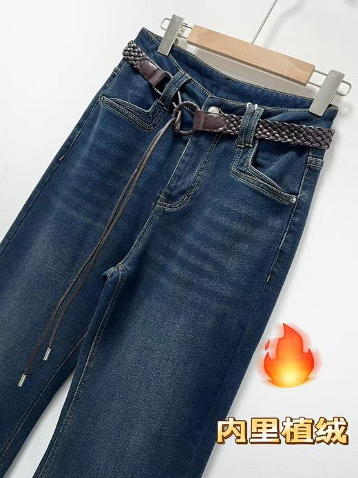 🔥秋冬厚款植绒【牛仔裤】8115爆款微喇裤加绒牛仔裤搭配短款羽绒超好看-喜出 商品图1