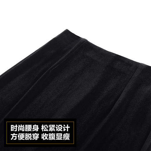 木耳边显瘦黑色半身裙，垂坠感长款修身直筒裙一步裙MYX-JYM-25103-L 商品图3
