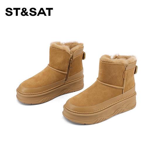 星期六时尚百搭加绒保暖厚底雪地靴SSC411A11P 商品图6