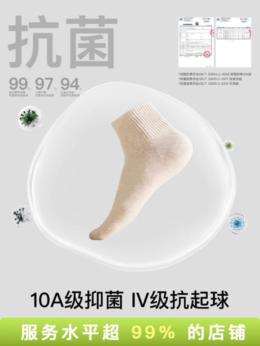 白色袜子男款纯棉中筒袜夏季薄款抗菌防臭袜吸汗男士无骨透气短袜 商品图3