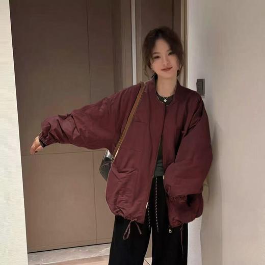 太划算啦！！夹棉中厚宽松超显白车厘子色外套-喜出 商品图3