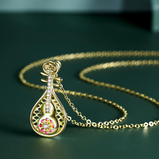 敦煌文创 反弹琵琶系列纯银项链 商品图3