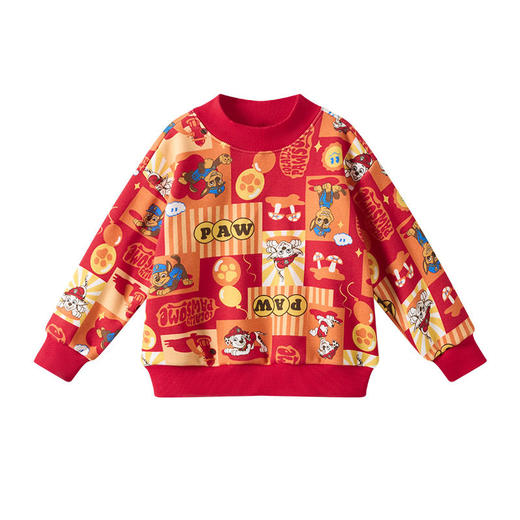 汪汪队新年装儿童加绒卫衣男童水印花版卫衣冬装宝宝卫衣预售 商品图4