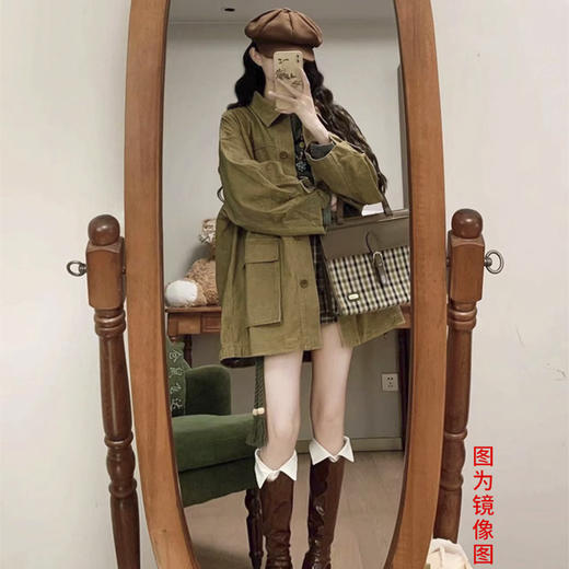 裁缝学苑AH87工装风衣中长款外套纸样女装新款百搭翻领上衣样板 商品图1