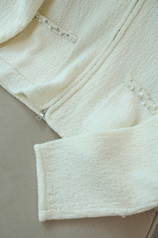 椰椰奶糖|法式温柔钉珠羊毛开衫 商品图5