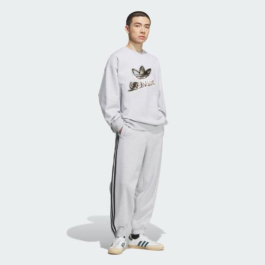 Adidas阿迪达斯SWEAT CREW男子 毛圈布格纹印花运动宽松卫衣套头衫KC0117 商品图2
