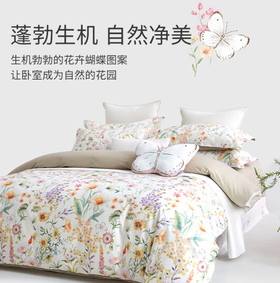 艾美家福气叠蝶印花全棉套件