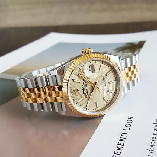 【95新（原始成色）】ROLEX 劳力士126233-0037棕榈叶图案表盘日志型系列天文台认证自动机械机芯36MM（男款）日期显示071025NJS06 商品图6