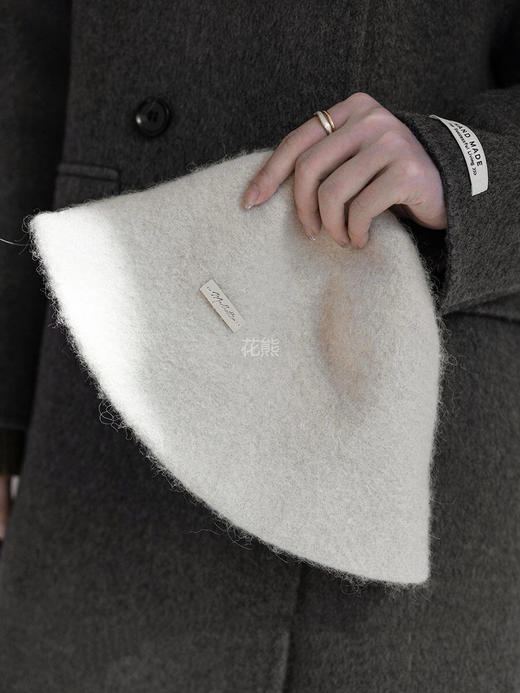 【羊驼毛混绵羊毛渔夫帽】秋冬凹造型必入!不挑脸型的百搭帽子渔夫帽的形状，帽檐设计的恰到好处简约又不失雅致 商品图3