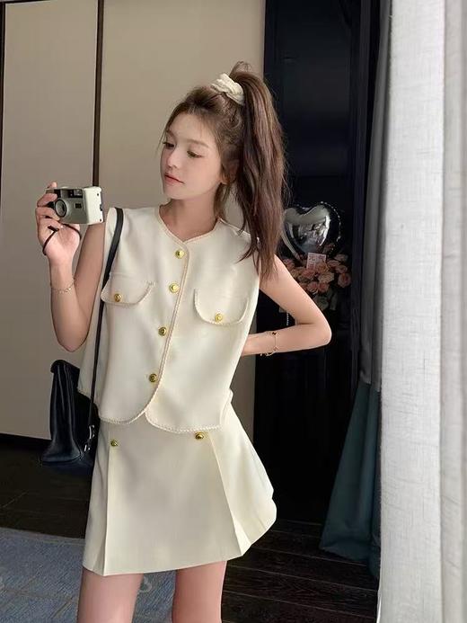 清货套装！！小香风半身裙➕无袖马甲套装-喜出 商品图0