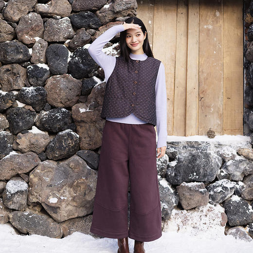 绽放722朵/棉色织提花夹棉短款马甲百搭保暖背心女2025冬新款上衣 商品图1