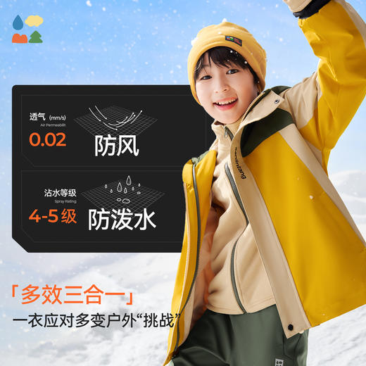【撞色三合一外套】森林棠25秋冬新款防风儿童三合一风衣中大童外套61653014 商品图2